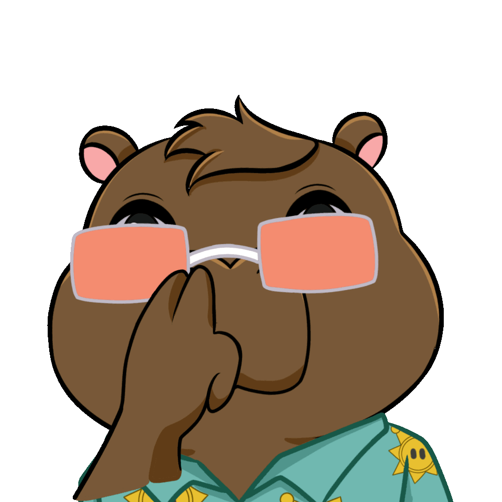 Chestnut's anime glasses emote.